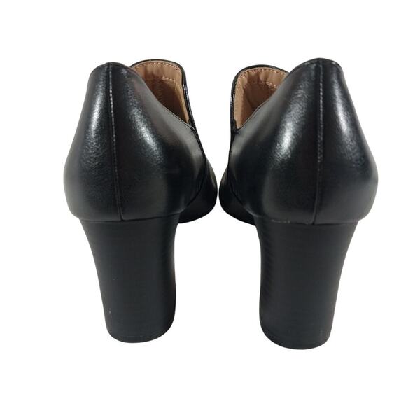 NWOT! ABELLA! EXPERT COMFORT! BLACK VEGAN LEATHER CHUNKY HEEL ANKLE BOOTS! SZ 6M - Picture 8 of 10